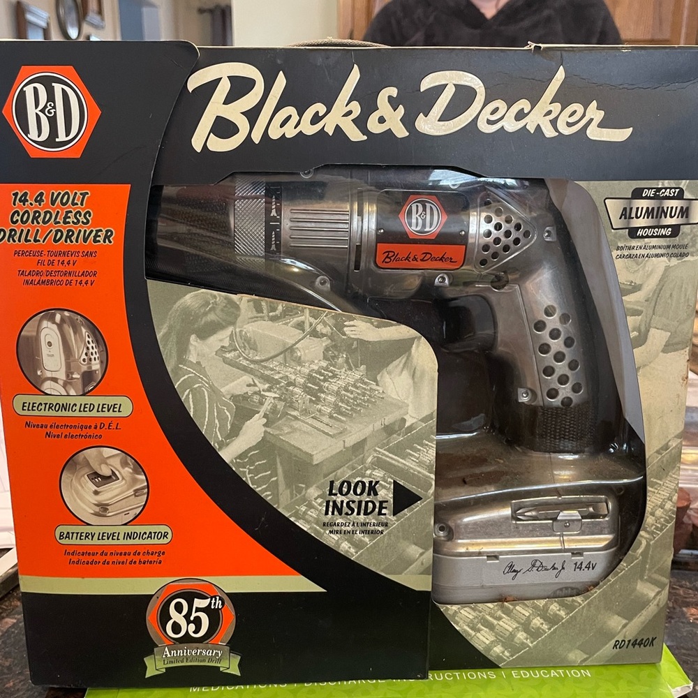Black & Decker 14.4 Volt Cordless Drill Driver 85th Anniversary RD1440